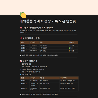 대외활동 관리 템플릿 - 4